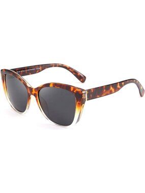Women's Clear Polarized Vintage Sunglasses American Square Jackie O Cat Eye